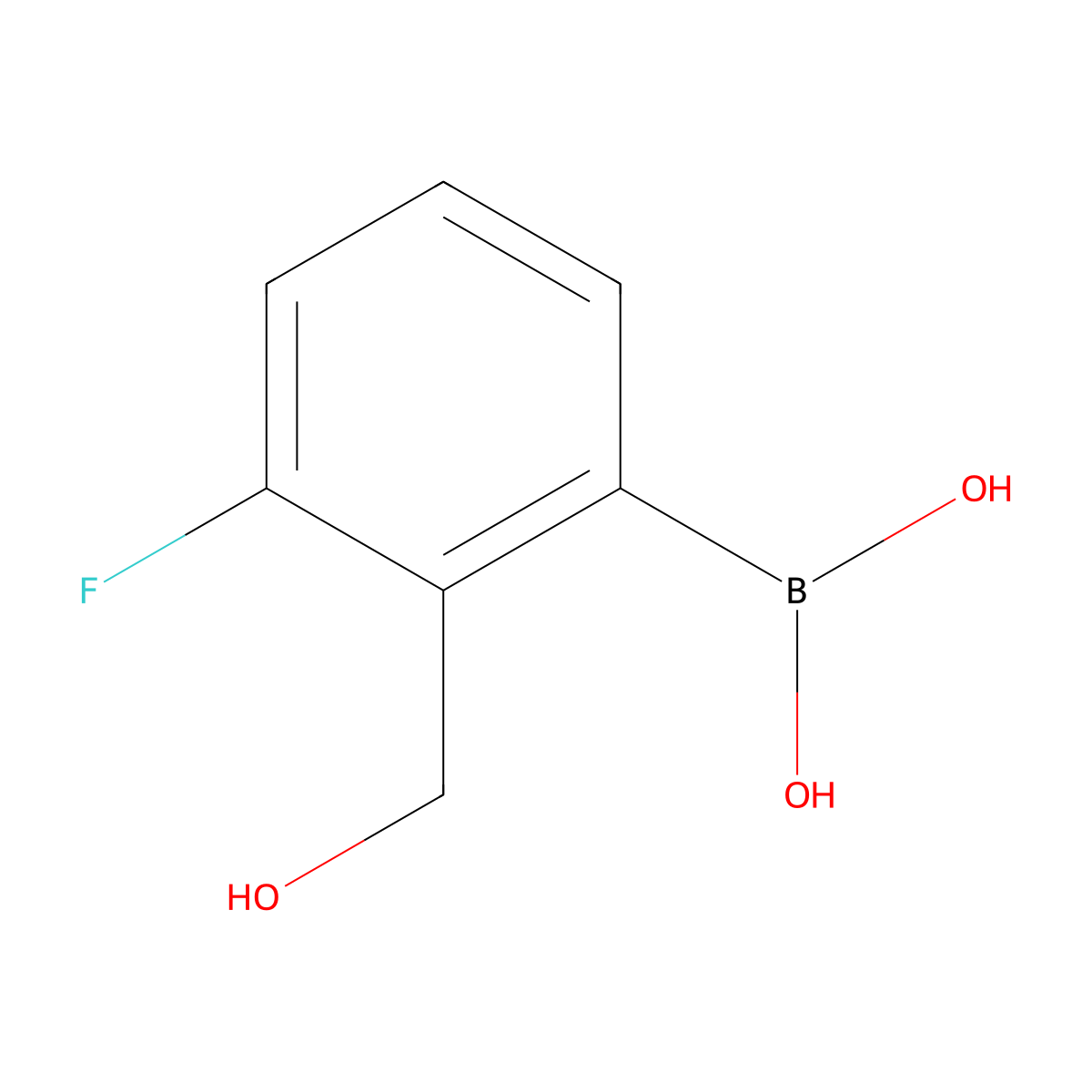(3-Fluoro-2-(hydroxymethyl)phenyl)boronic acid molecular structure, CAS 1246633-55-5
