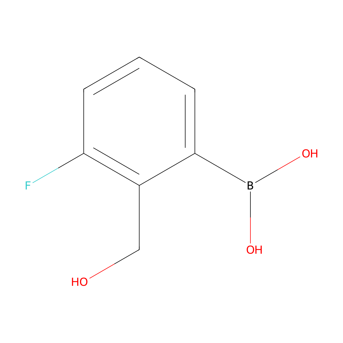 (3-Fluoro-2-(hydroxymethyl)phenyl)boronic acid molecular structure, CAS 1246633-55-5