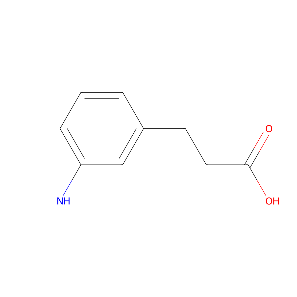 3-[3-(Methylamino)phenyl]propanoic acid molecular structure, CAS 1246636-86-1