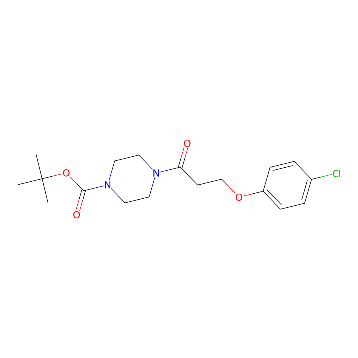 Tert-butyl 4-[3-(4-chlorophenoxy)propanoyl]piperazine-1-carboxylate molecular structure, CAS 1246640-00-5