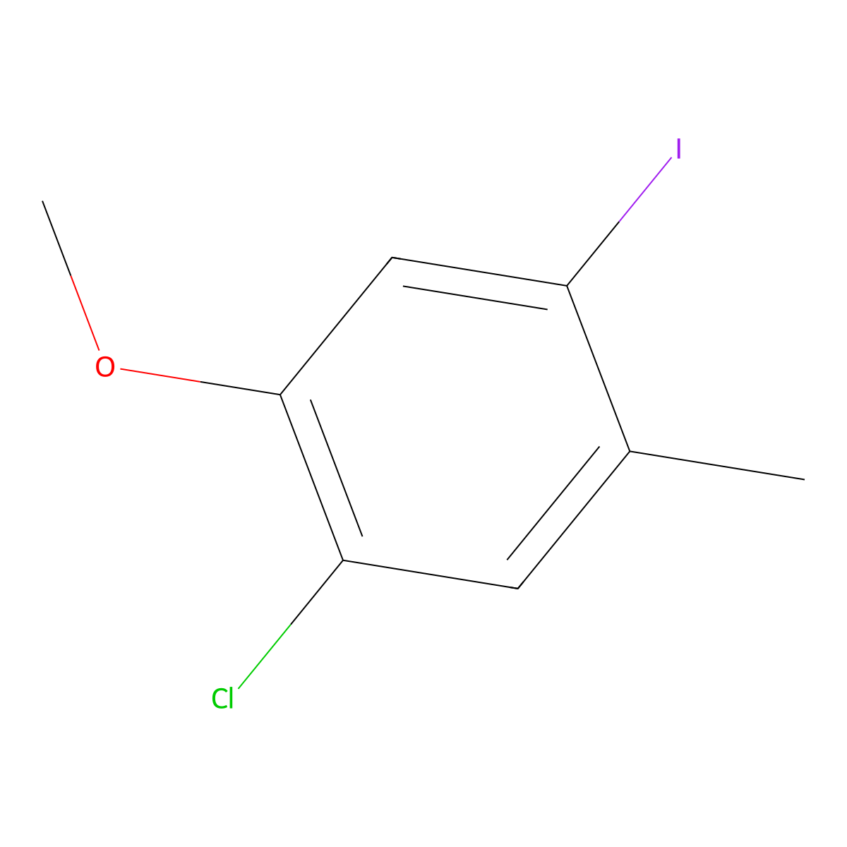 1-Chloro-4-iodo-2-methoxy-5-methylbenzene molecular structure, CAS 1246644-31-4