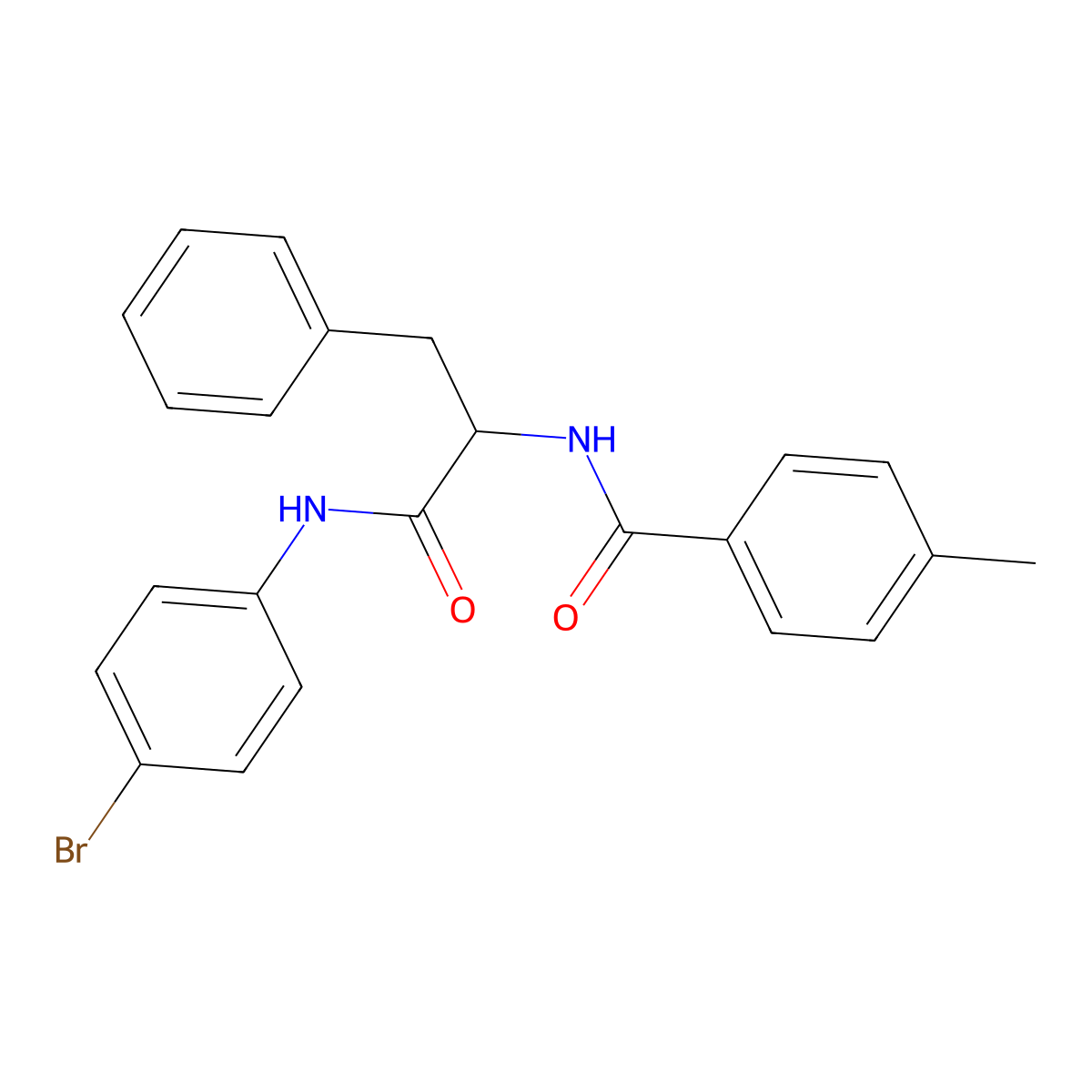 Benzenepropanamide, N-(4-bromophenyl)-alpha-[(4-methylbenzoyl)amino]- molecular structure, CAS 1246644-35-8