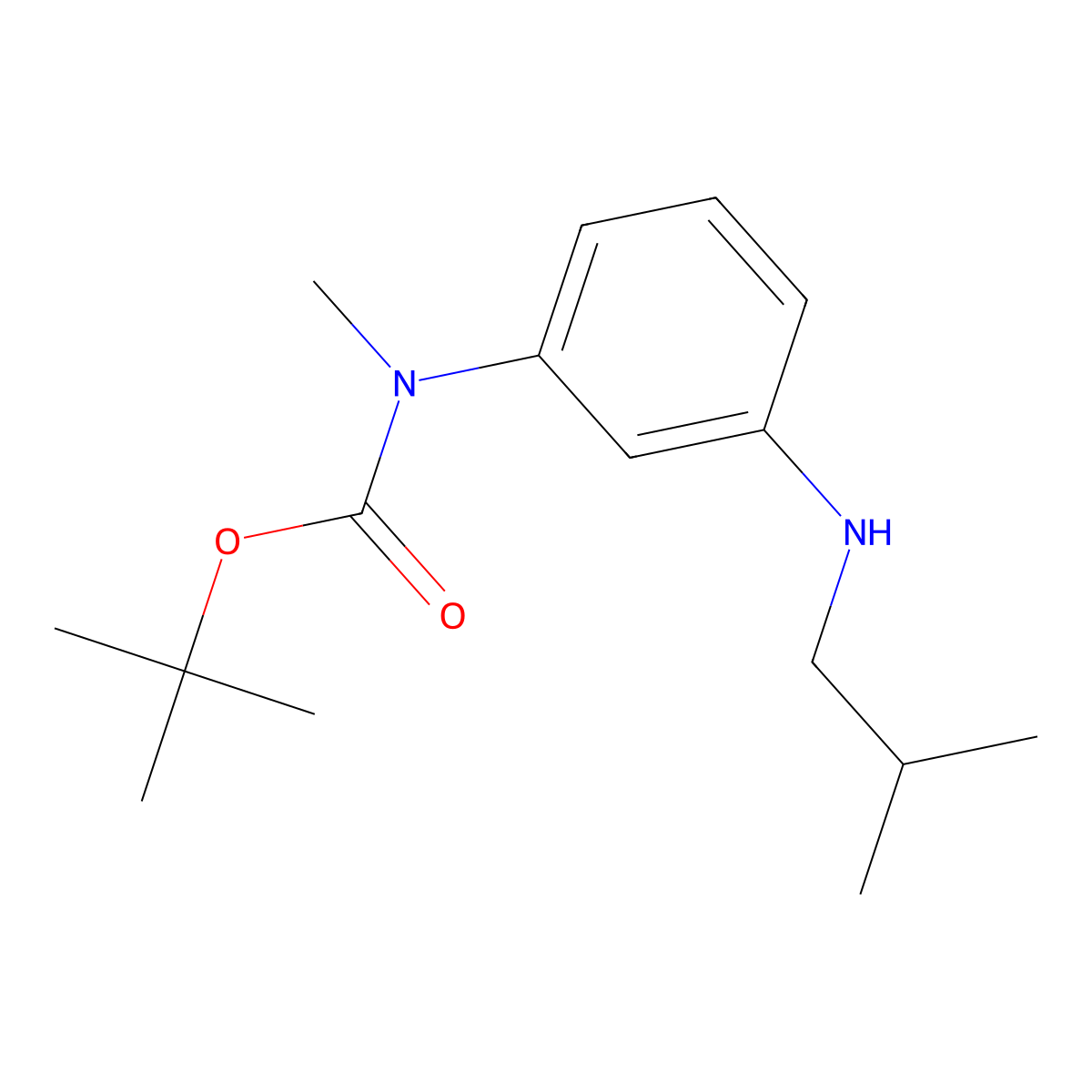 Tert-butyl 3-(isobutylamino)phenyl(methyl)carbamate molecular structure, CAS 1246644-45-0