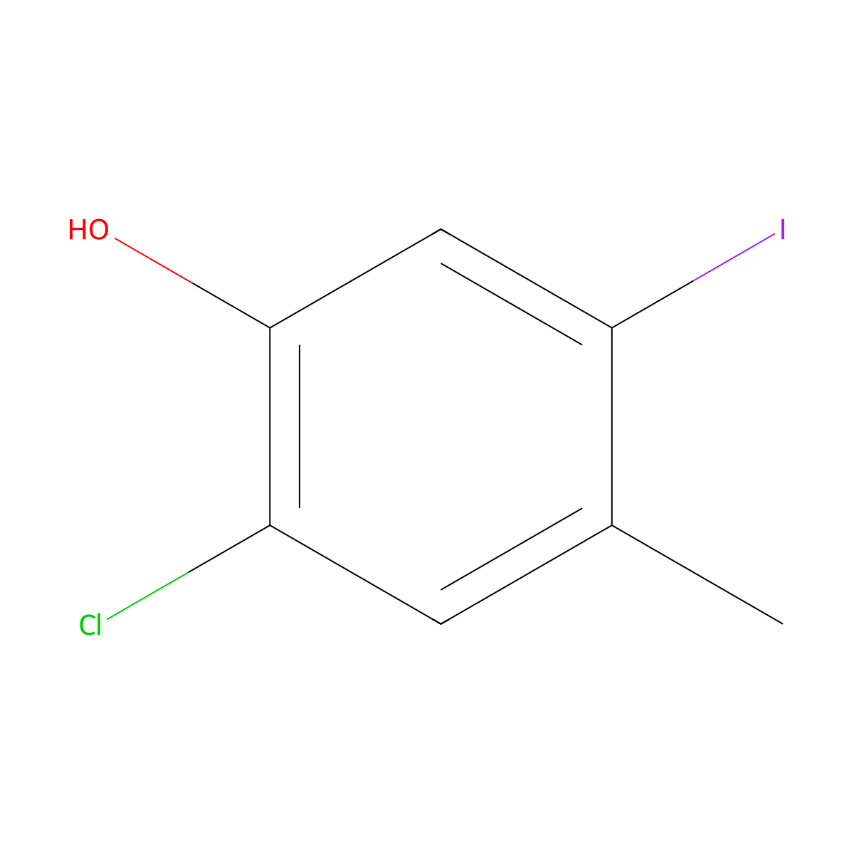 2-Chloro-5-iodo-4-methylphenol molecular structure, CAS 1246647-62-0