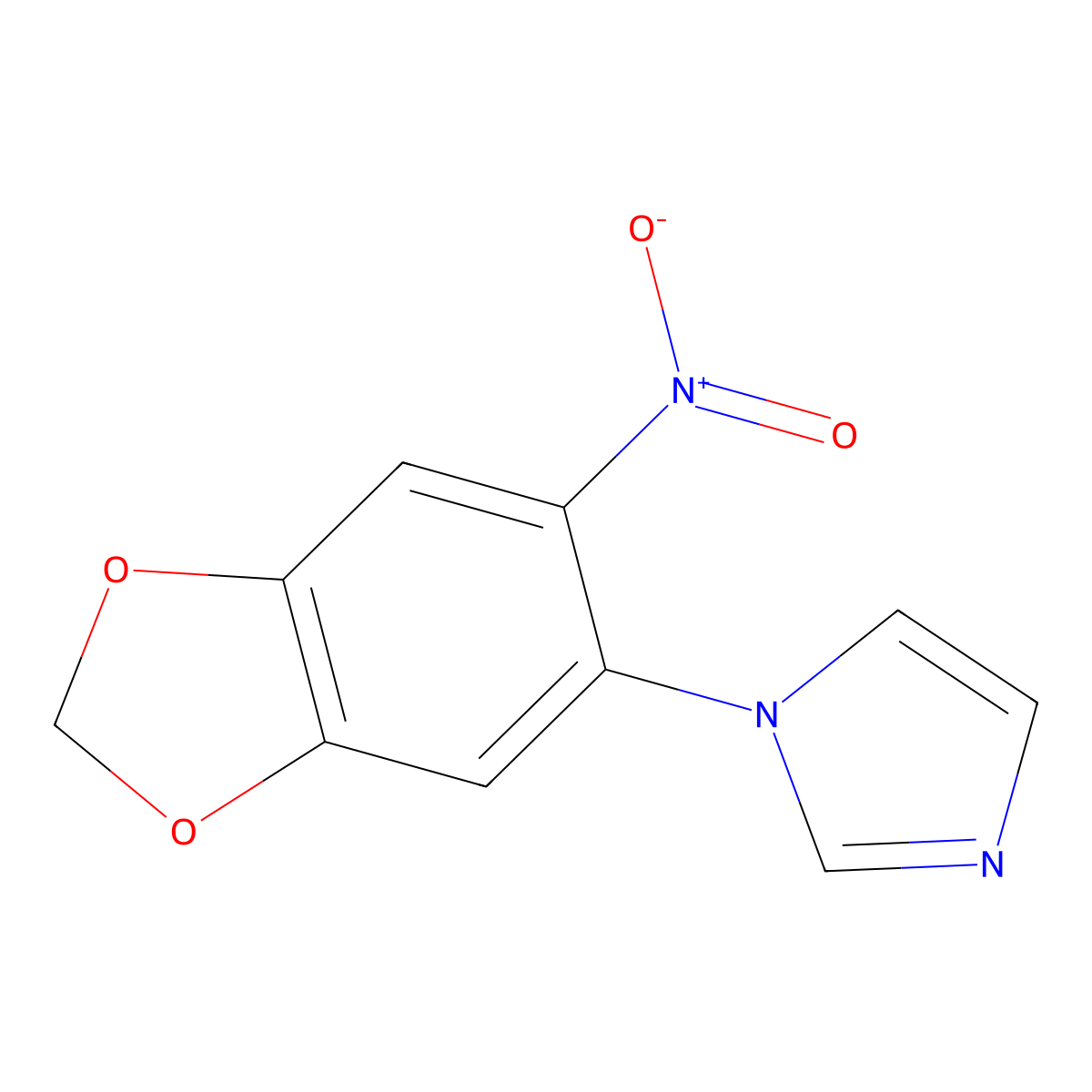 1-(6-nitro-1,3-benzodioxol-5-yl)-1H-imidazole molecular structure, CAS 1246648-80-5