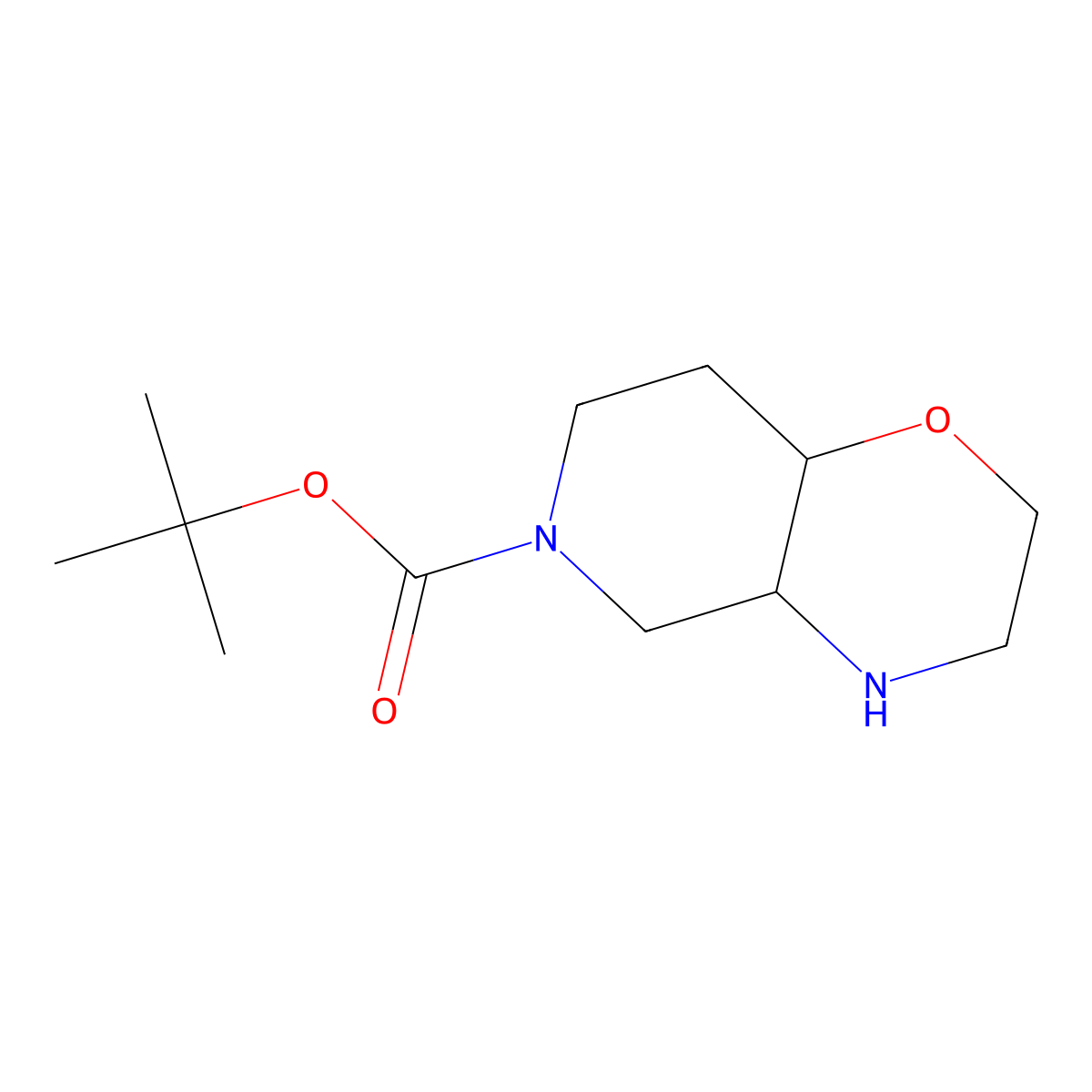 rac-tert-butyl (4aR,8aS)-octahydro-2H-pyrido[4,3-b][1,4]oxazine-6-carboxylate molecular structure, CAS 1246650-98-5
