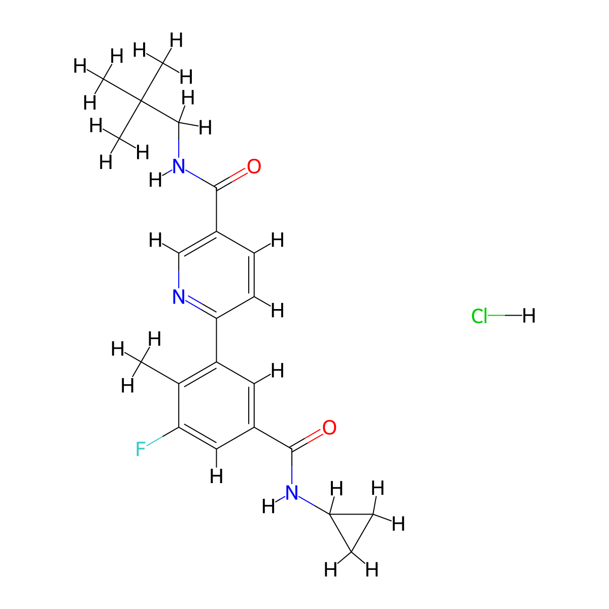 Losmapimod hydrochloride molecular structure, CAS 1246654-84-1
