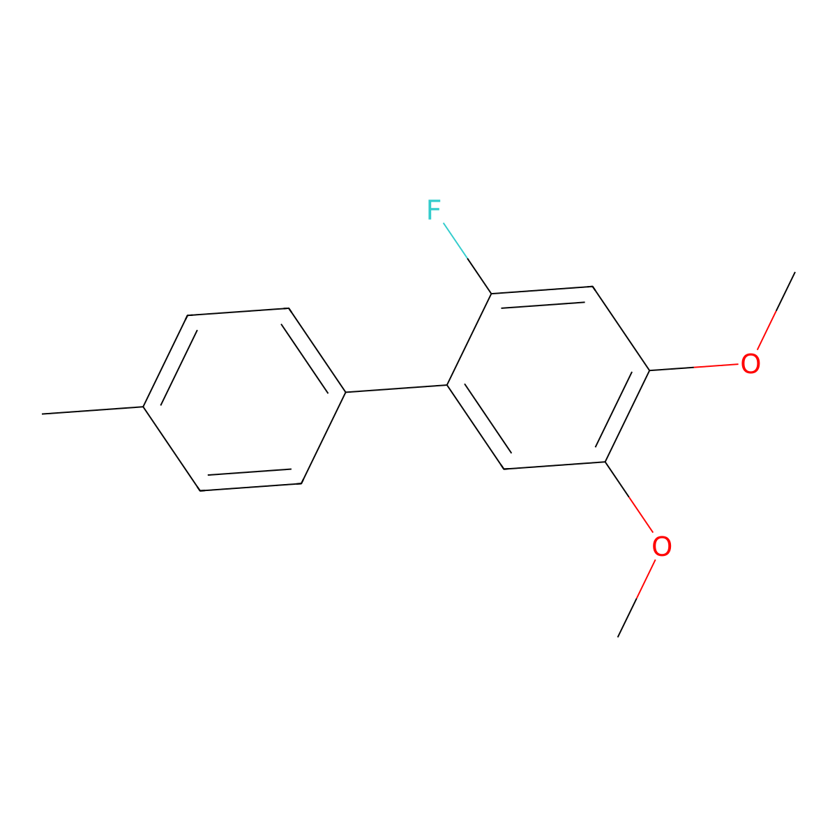 2-Fluoro-4,5-dimethoxy-4'-methyl-1,1'-biphenyl molecular structure, CAS 1246661-36-8