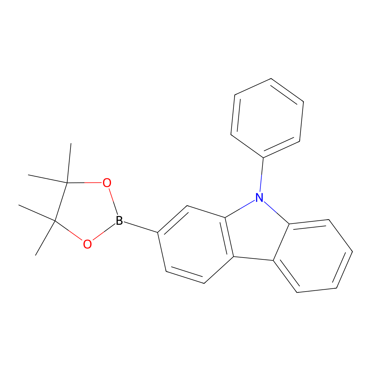 9-Phenyl-2-(4,4,5,5-tetramethyl-1,3,2-dioxaborolan-2-yl)carbazole molecular structure, CAS 1246669-45-3