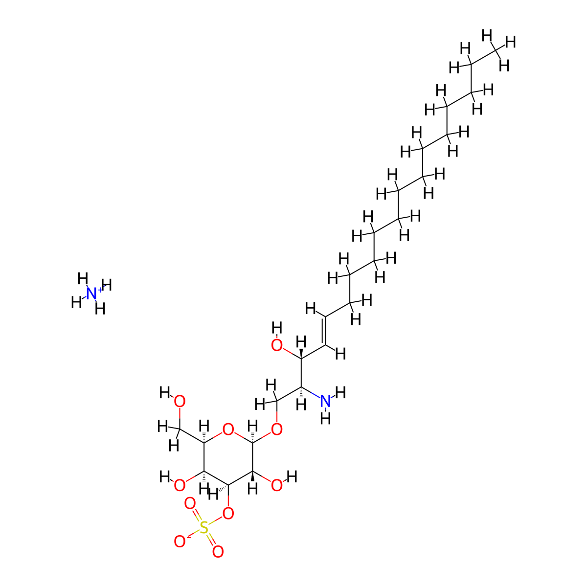 3'-sulfo Galactosylsphingosine (ammonium salt) molecular structure, CAS 1246681-32-2