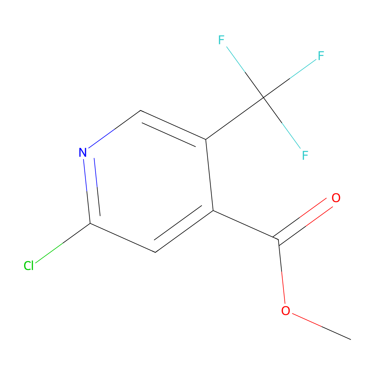 Methyl 2-chloro-5-(trifluoromethyl)pyridine-4-carboxylate molecular structure, CAS 1246685-28-8