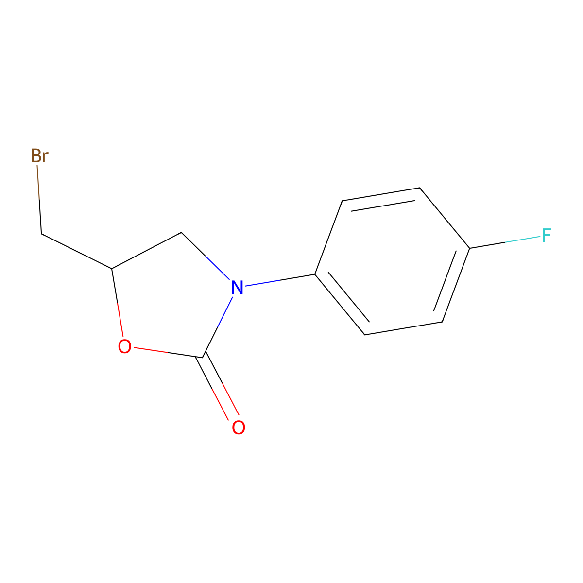 5-(Bromomethyl)-3-(4-fluorophenyl)-1,3-oxazolidin-2-one molecular structure, CAS 1246738-23-7
