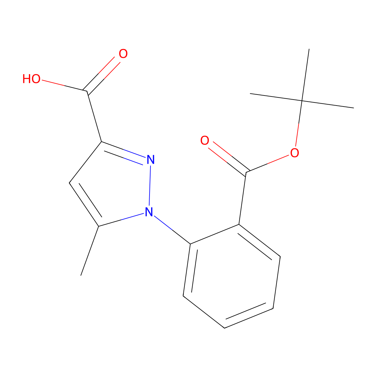1-{2-[(tert-Butoxy)carbonyl]phenyl}-5-methyl-1H-pyrazole-3-carboxylic acid molecular structure, CAS 1246738-28-2