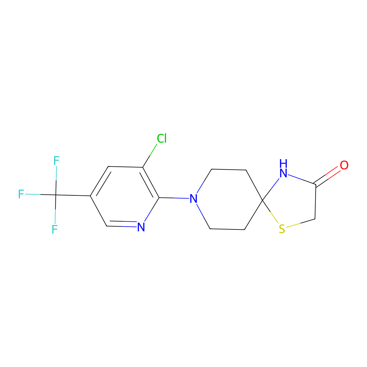 8-[3-Chloro-5-(trifluoromethyl)pyridin-2-yl]-1-thia-4,8-diazaspiro[4.5]decan-3-one molecular structure, CAS 1246738-29-3
