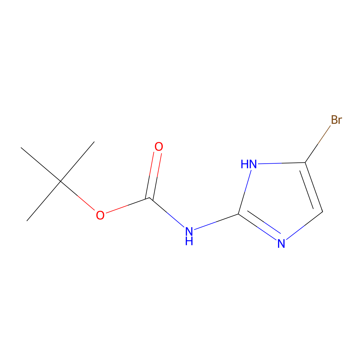tert-Butyl N-(5-bromo-1H-imidazol-2-yl)carbamate molecular structure, CAS 1246738-33-9