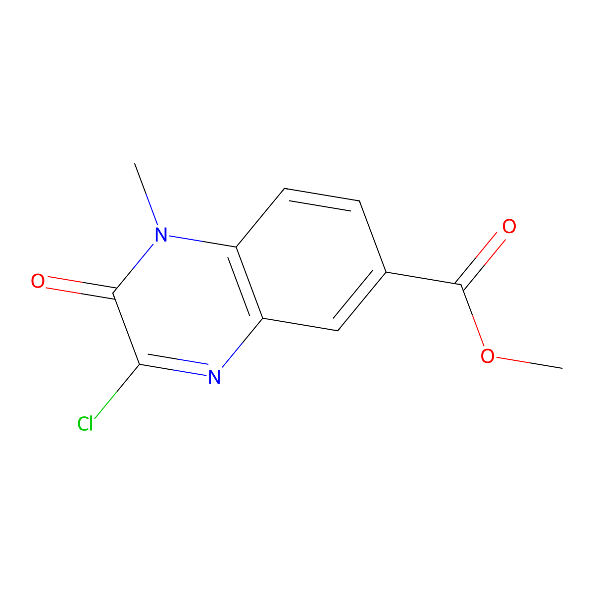 Methyl 3-chloro-1-methyl-2-oxo-1,2-dihydroquinoxaline-6-carboxylate molecular structure, CAS 1246738-34-0