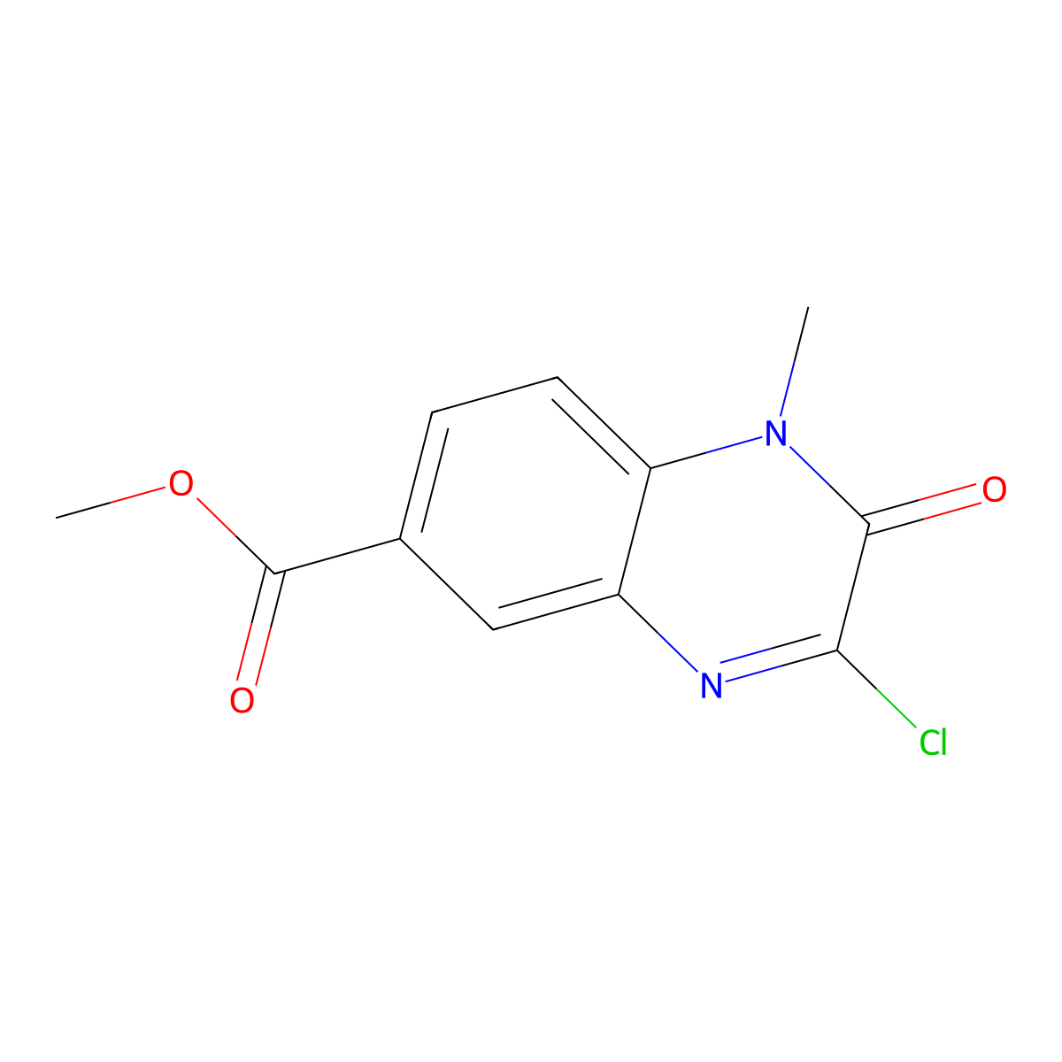 Methyl 3-chloro-1-methyl-2-oxo-1,2-dihydroquinoxaline-6-carboxylate molecular structure, CAS 1246738-34-0