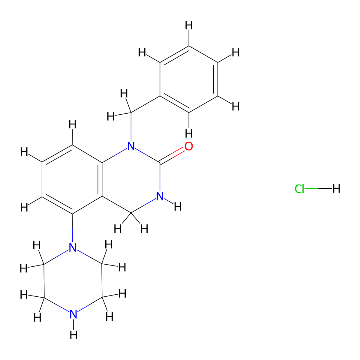 1-Benzyl-5-(piperazin-1-yl)-1,2,3,4-tetrahydroquinazolin-2-one hydrochloride molecular structure, CAS 1246738-35-1