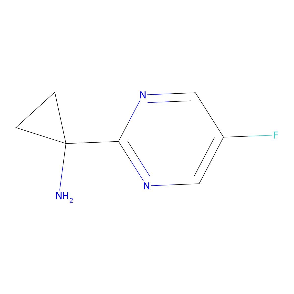 1-(5-Fluoropyrimidin-2-yl)cyclopropanamine molecular structure, CAS 1246740-90-8