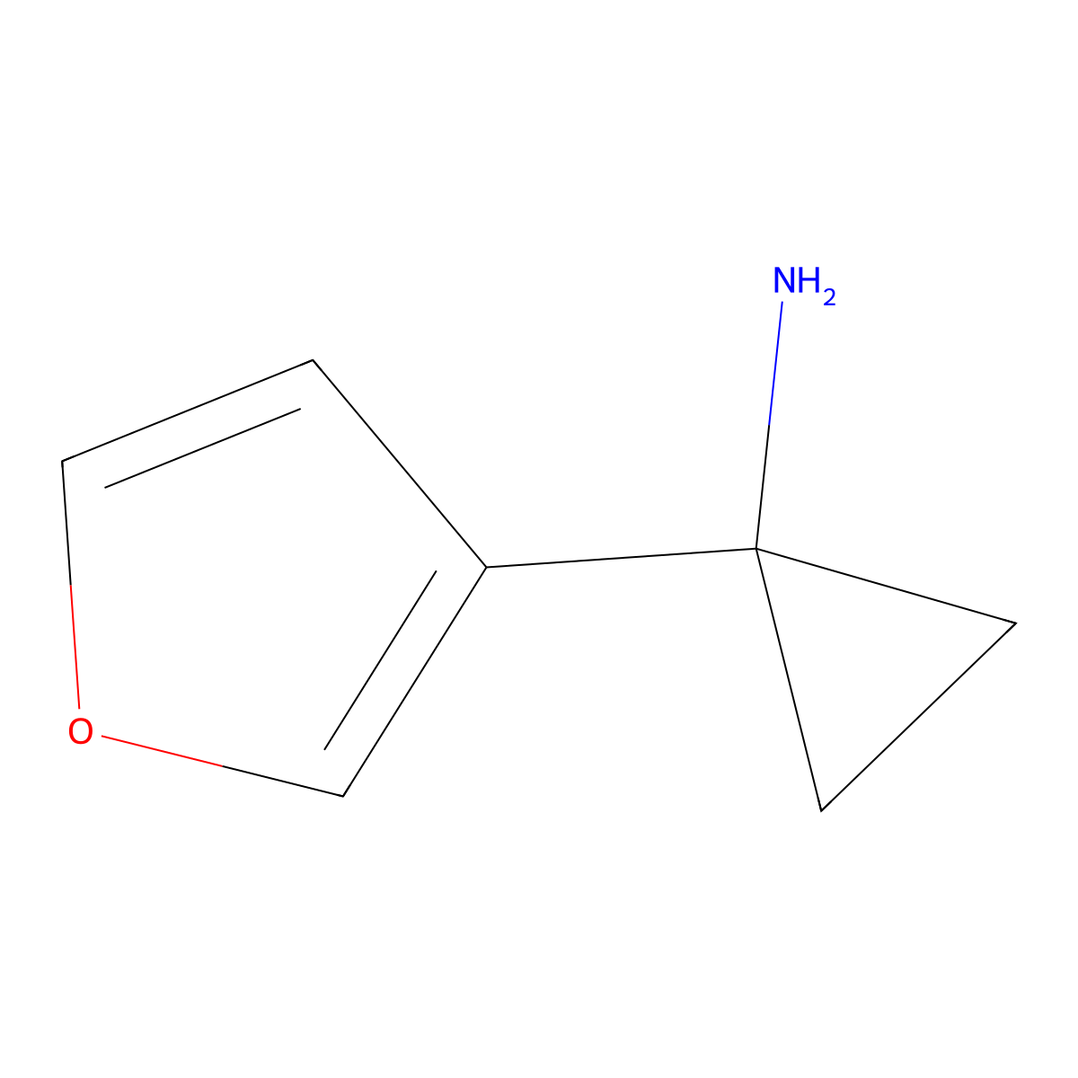 1-(Furan-3-yl)cyclopropan-1-amine molecular structure, CAS 1246740-95-3