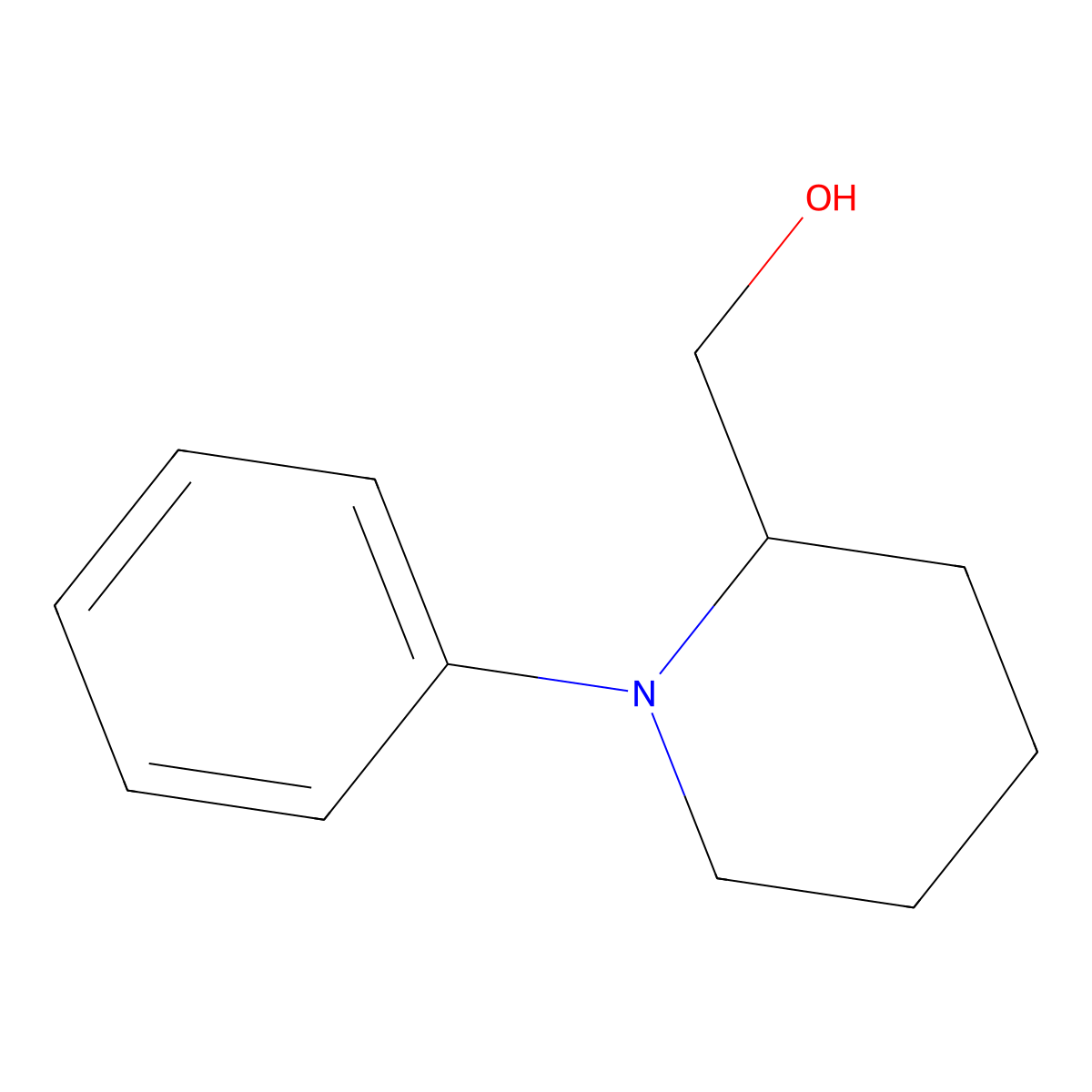 (1-Phenylpiperidin-2-yl)methanol molecular structure, CAS 1246743-90-7