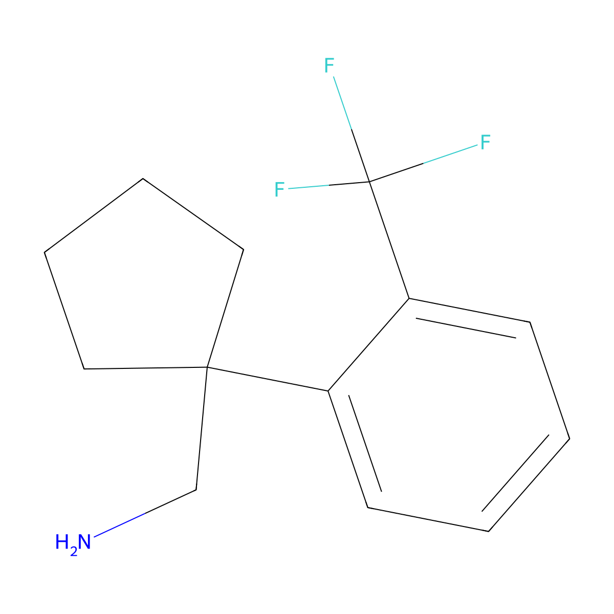 (1-(2-(Trifluoromethyl)phenyl)cyclopentyl)methanamine molecular structure, CAS 1246744-08-0