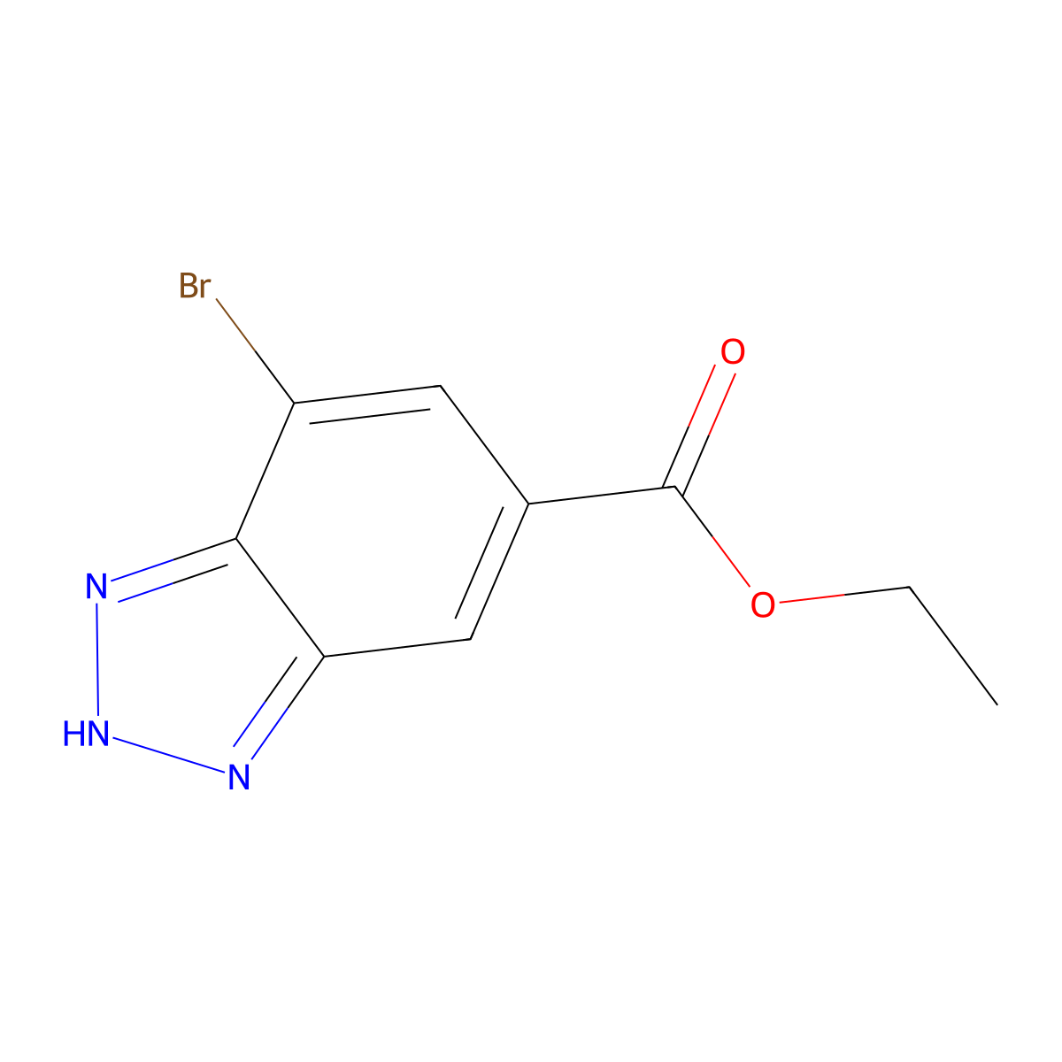 Ethyl 7-bromo-1H-1,2,3-benzotriazole-5-carboxylate molecular structure, CAS 1246759-55-6