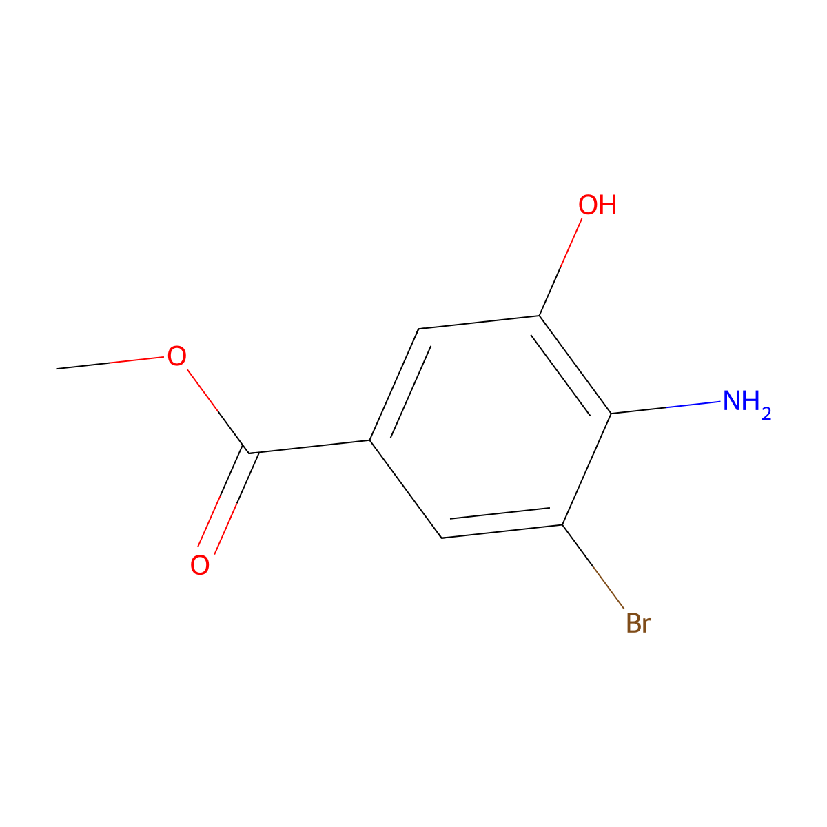 Methyl 4-amino-3-bromo-5-hydroxybenzoate molecular structure, CAS 1246759-65-8