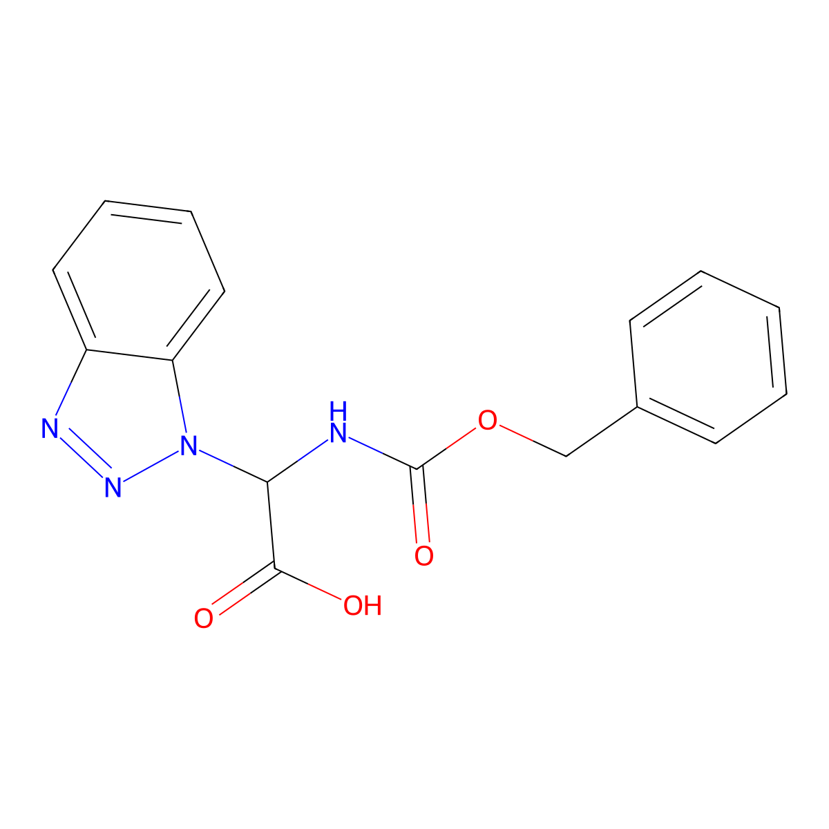 (1H-Benzotriazol-1-yl)(((benzyloxy)carbonyl)amino)acetic acid molecular structure, CAS 124676-19-3