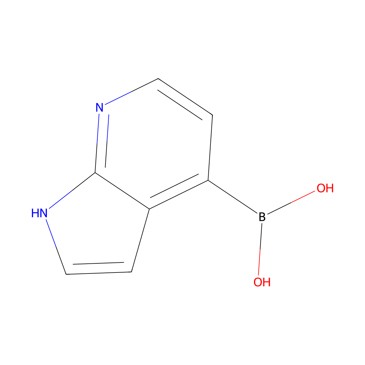 1H-Pyrrolo(2,3-b)pyridin-4-ylboronic acid molecular structure, CAS 1246761-84-1