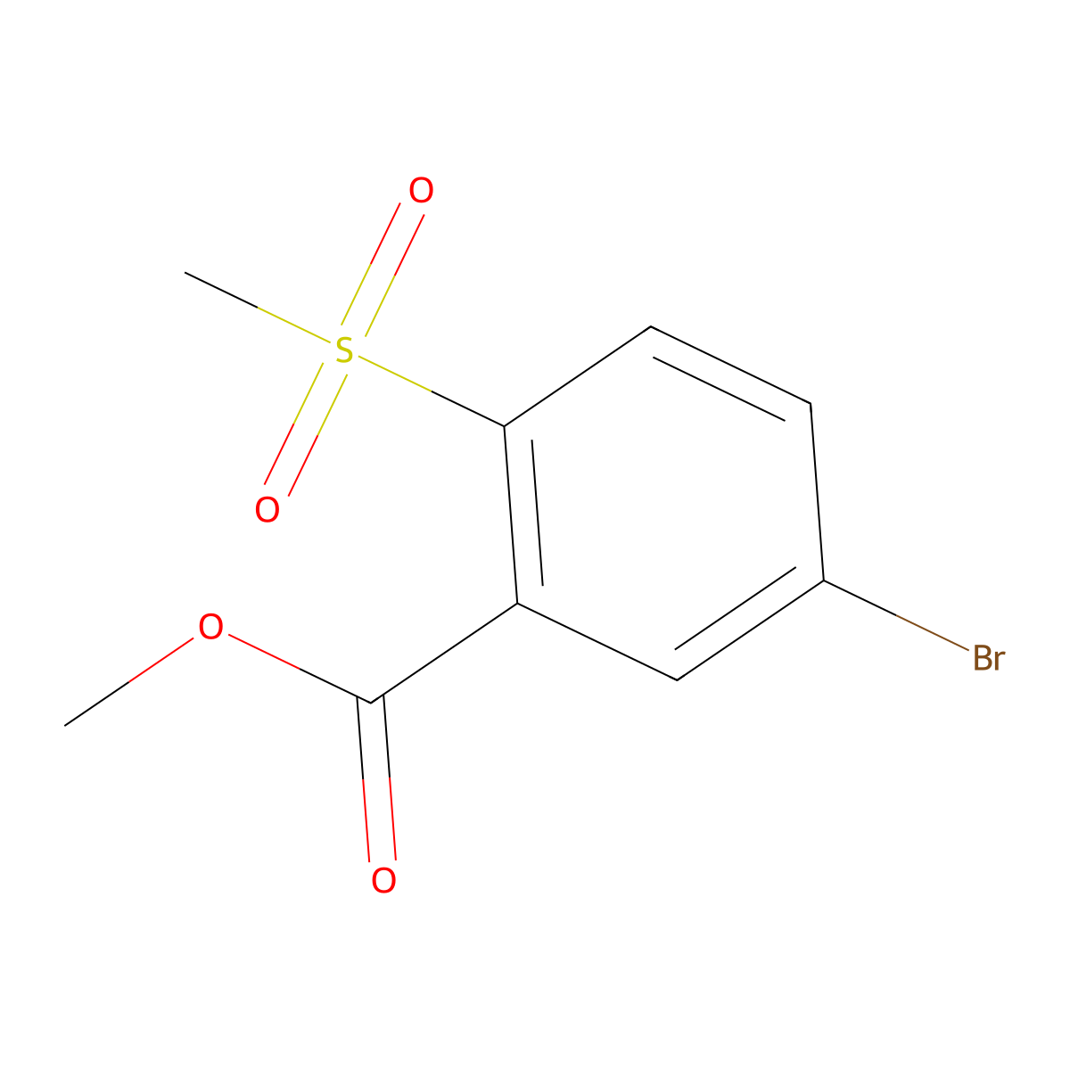 Methyl 5-bromo-2-(methylsulfonyl)benzoate molecular structure, CAS 1246765-34-3