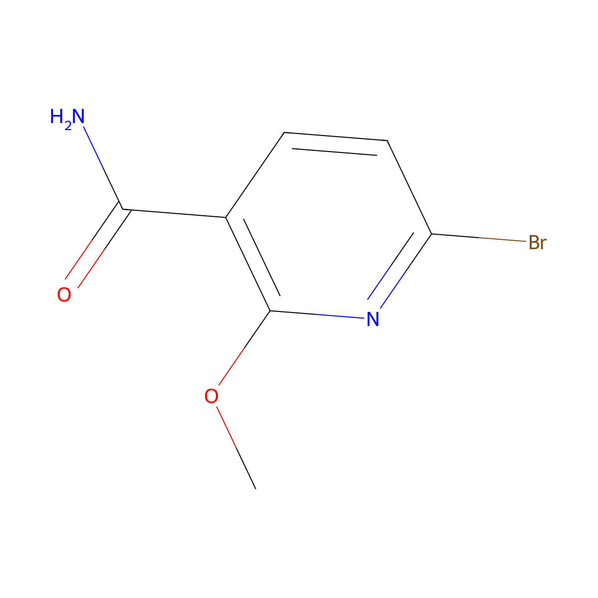 6-Bromo-2-methoxynicotinamide molecular structure, CAS 1246765-36-5