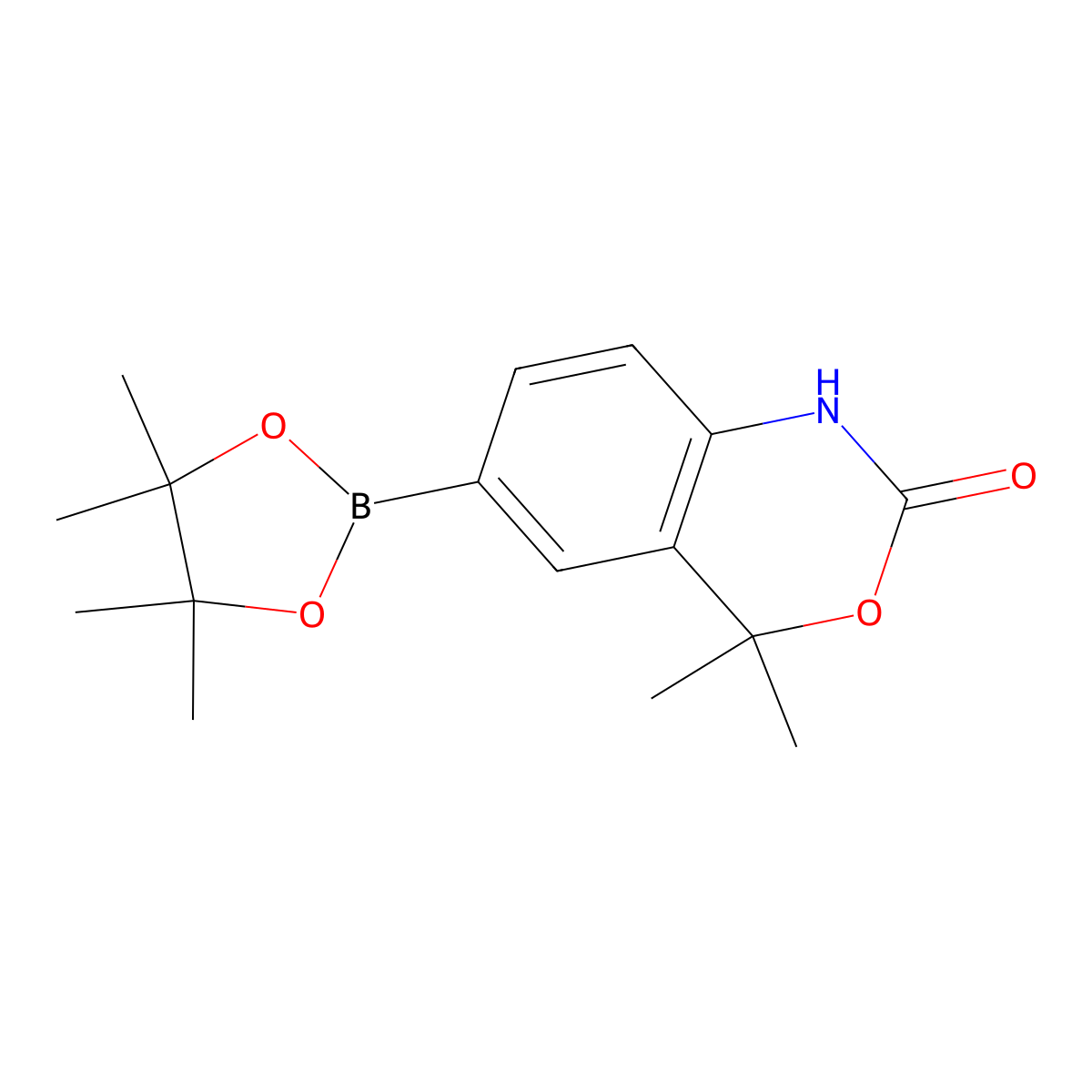 4,4-Dimethyl-6-(4,4,5,5-tetramethyl-1,3,2-dioxaborolan-2-yl)-1H-benzo[d][1,3]oxazin-2(4H)-one molecular structure, CAS 1246765-40-1