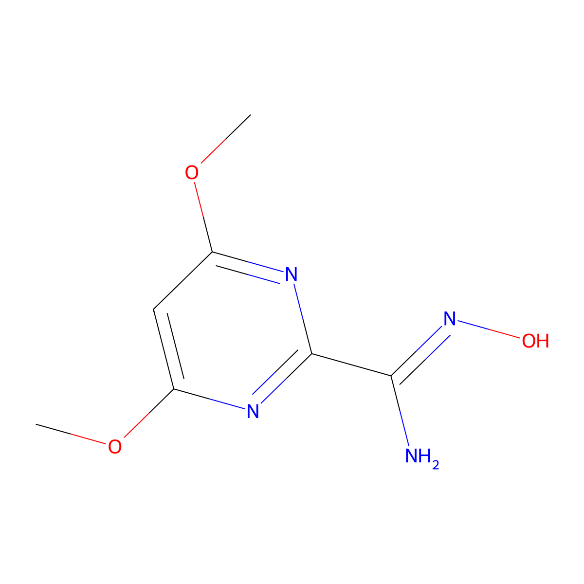 N-Hydroxy-4,6-dimethoxypyrimidine-2-carboximidamide molecular structure, CAS 1246766-78-8