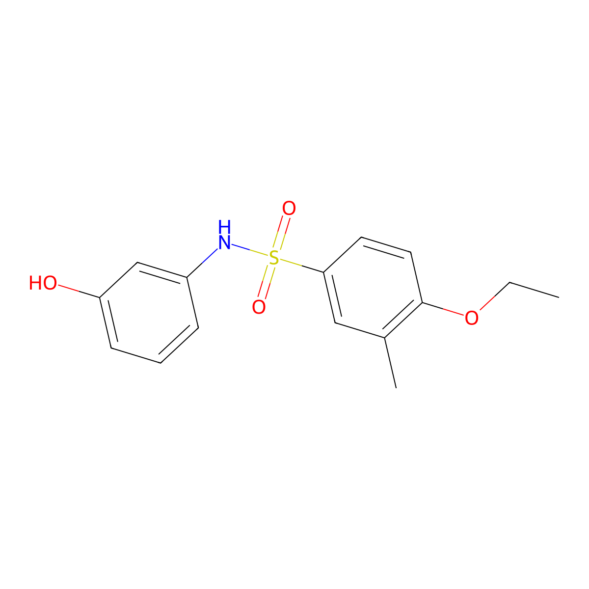 4-ethoxy-N-(3-hydroxyphenyl)-3-methylbenzenesulfonamide molecular structure, CAS 1246776-66-8