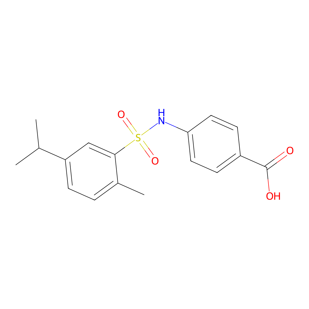 4-{[(5-Isopropyl-2-methylphenyl)sulfonyl]amino}benzoic acid molecular structure, CAS 1246776-67-9