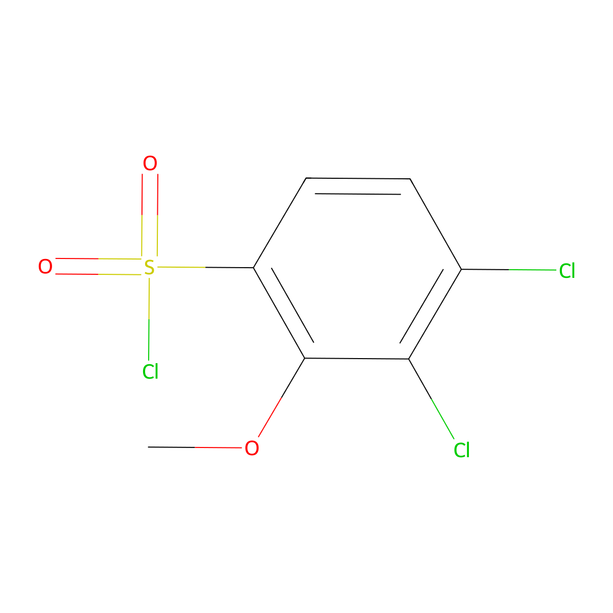 3,4-Dichloro-2-methoxybenzenesulfonyl chloride molecular structure, CAS 1246776-77-1