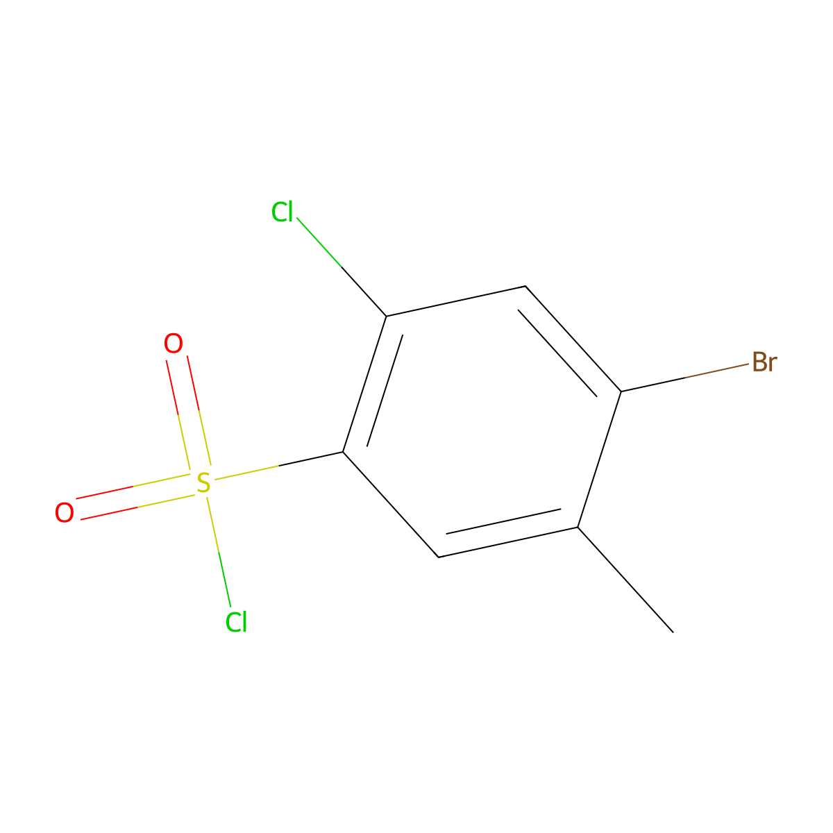 4-Bromo-2-chloro-5-methylbenzenesulfonyl chloride molecular structure, CAS 1246776-80-6
