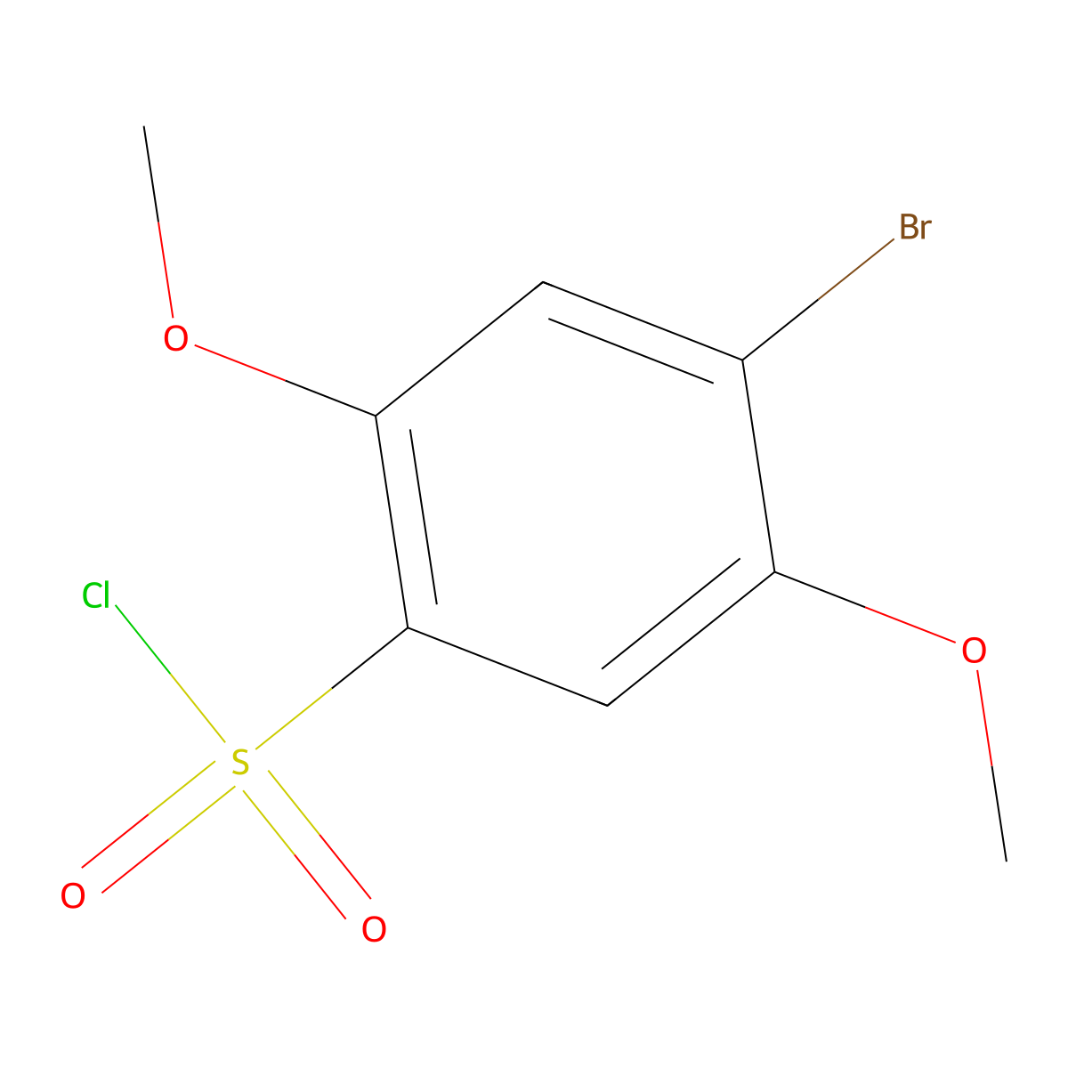 4-Bromo-2,5-dimethoxybenzene-1-sulfonyl chloride molecular structure, CAS 1246776-82-8