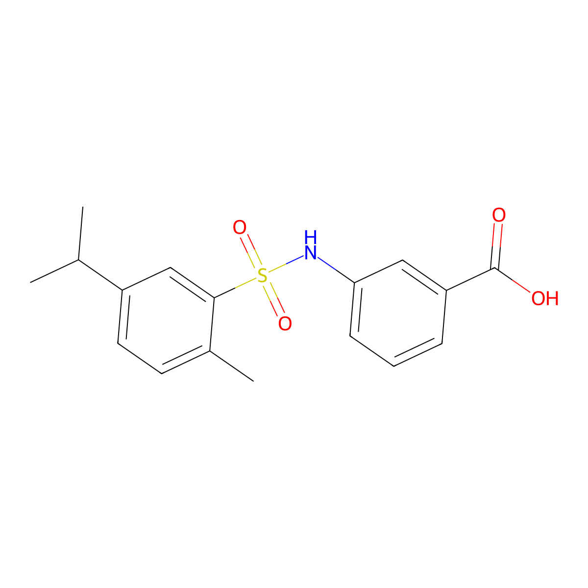 3-{[(5-Isopropyl-2-methylphenyl)sulfonyl]amino}benzoic acid molecular structure, CAS 1246776-84-0