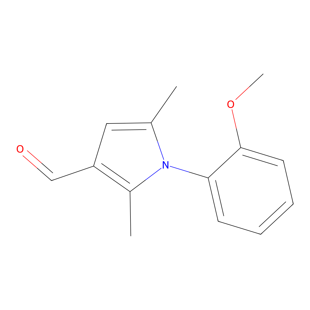 1-(2-methoxyphenyl)-2,5-dimethyl-1H-pyrrole-3-carbaldehyde molecular structure, CAS 124678-35-9