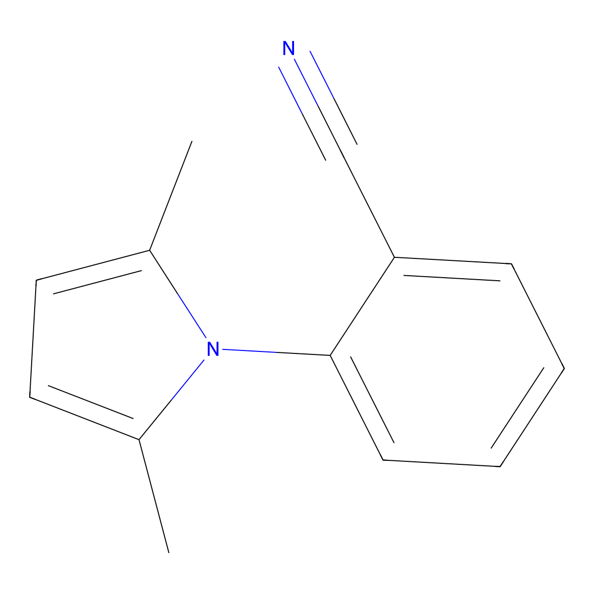 2-(2,5-dimethyl-1H-pyrrol-1-yl)benzenecarbonitrile molecular structure, CAS 124678-40-6