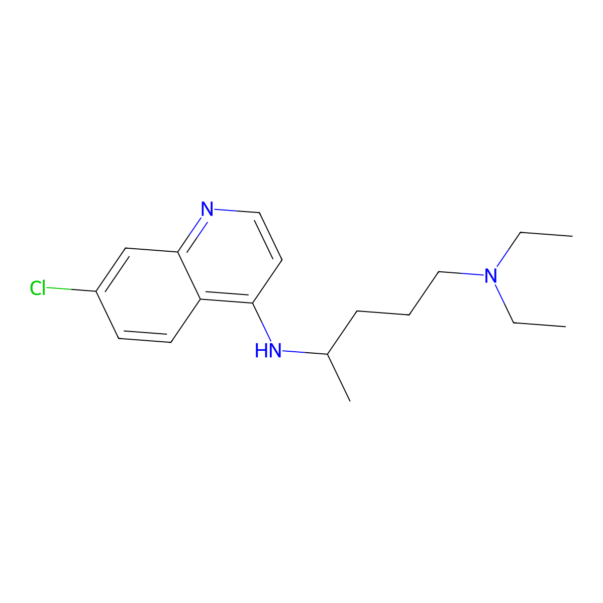 Chloroquine molecular structure, CAS 1246815-14-4