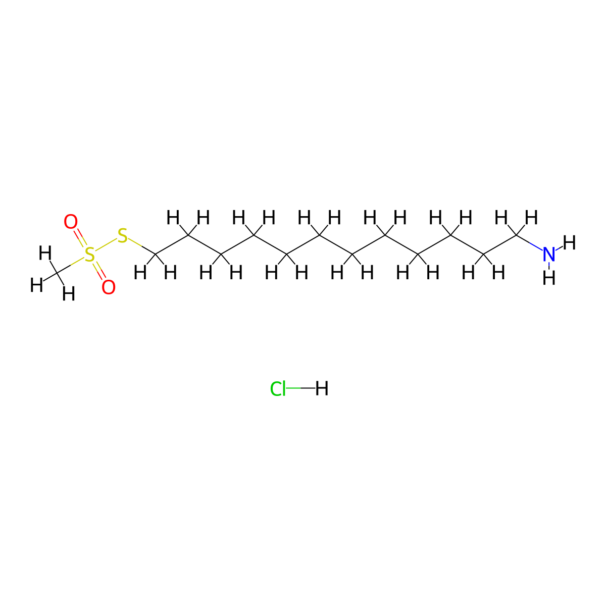 12-Aminododecyl Methanethiosulfonate Hydrochloride molecular structure, CAS 1246816-18-1
