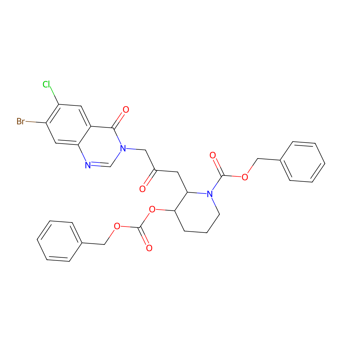 N,O-Bis(benzyloxycarbonyl) Halofuginone molecular structure, CAS 1246816-41-0