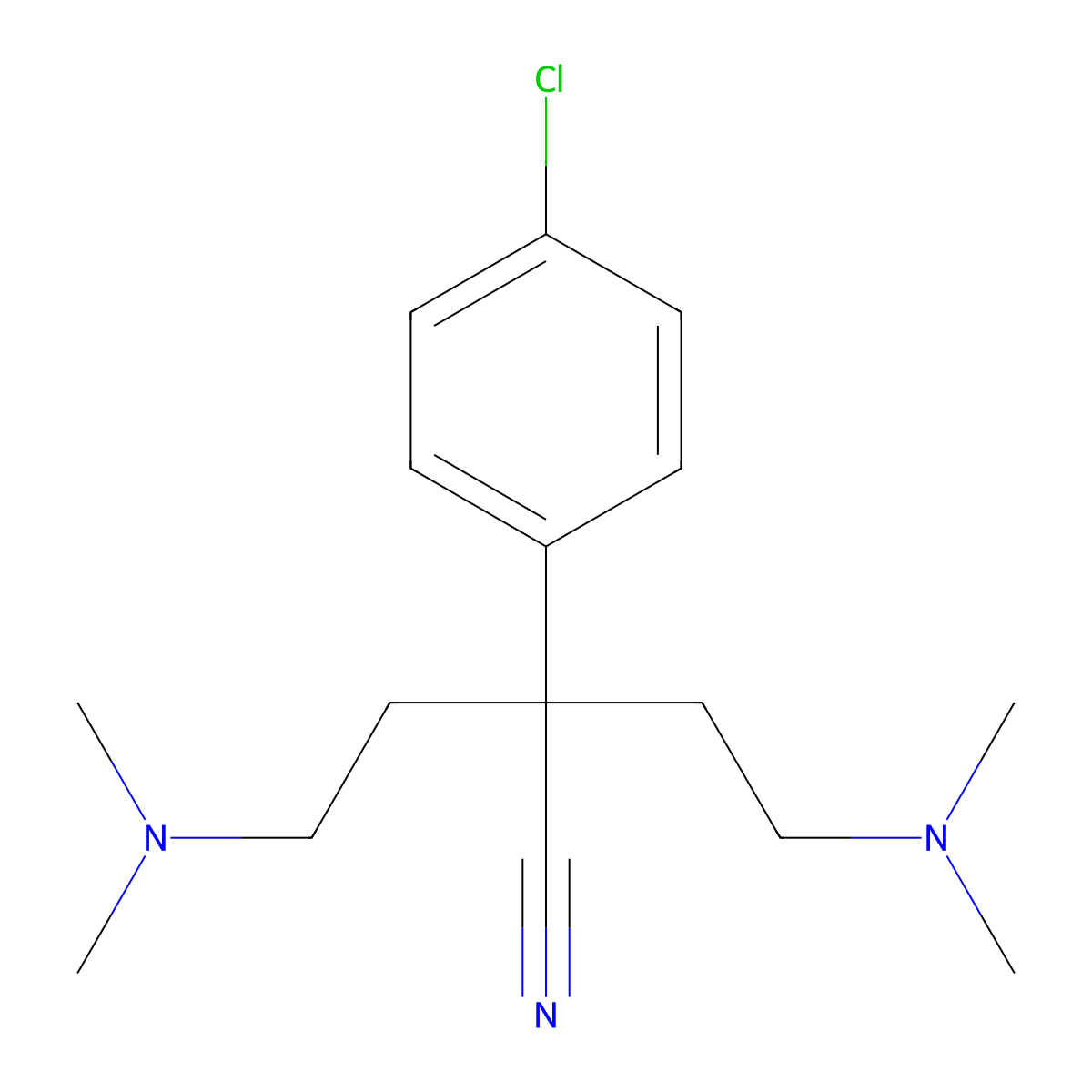 2-(4-Chlorophenyl)-4-(dimethylamino)-2-(2-(dimethylamino)ethyl)butanenitrile molecular structure, CAS 1246816-57-8