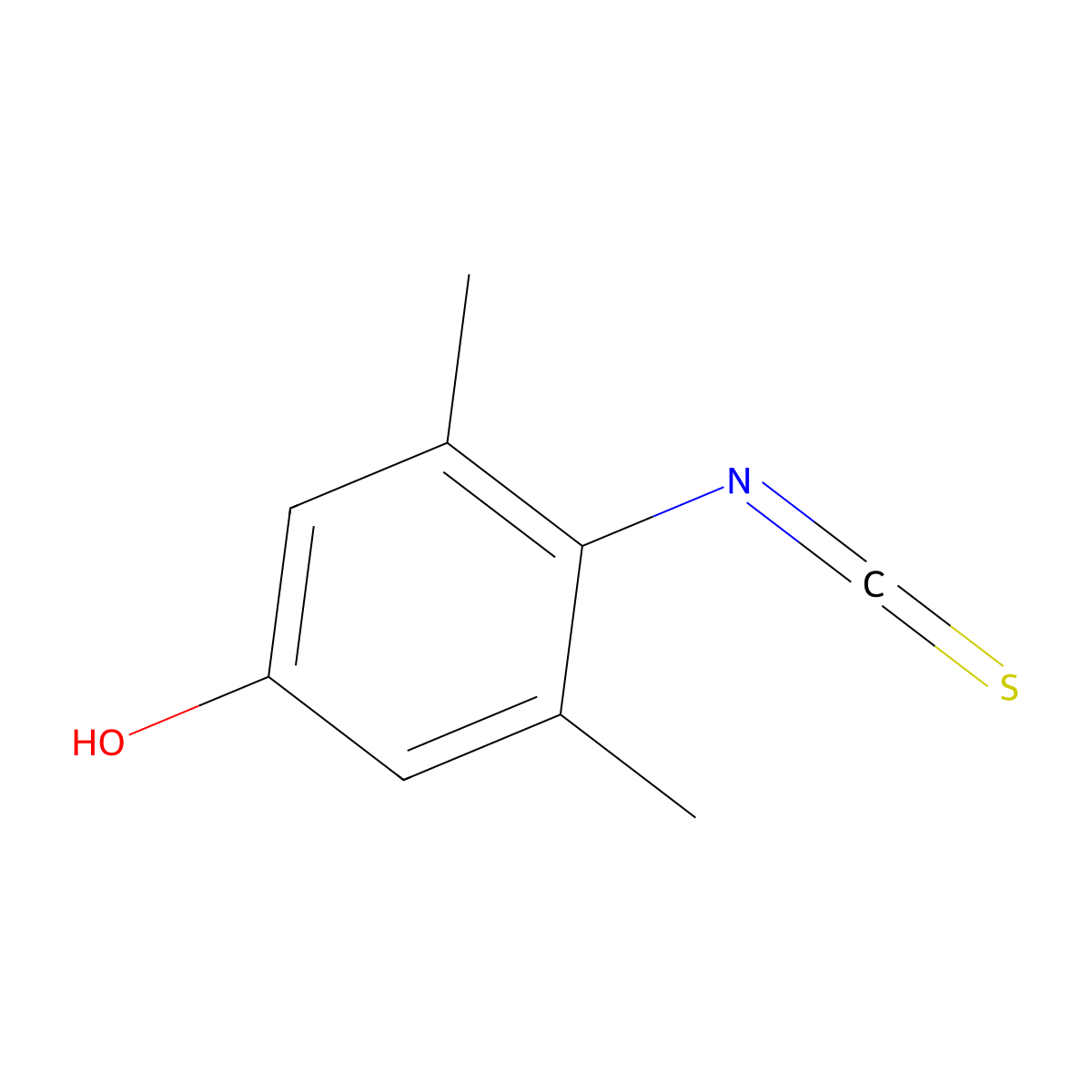 4-Isothiocyanato-3,5-dimethylphenol molecular structure, CAS 1246818-00-7