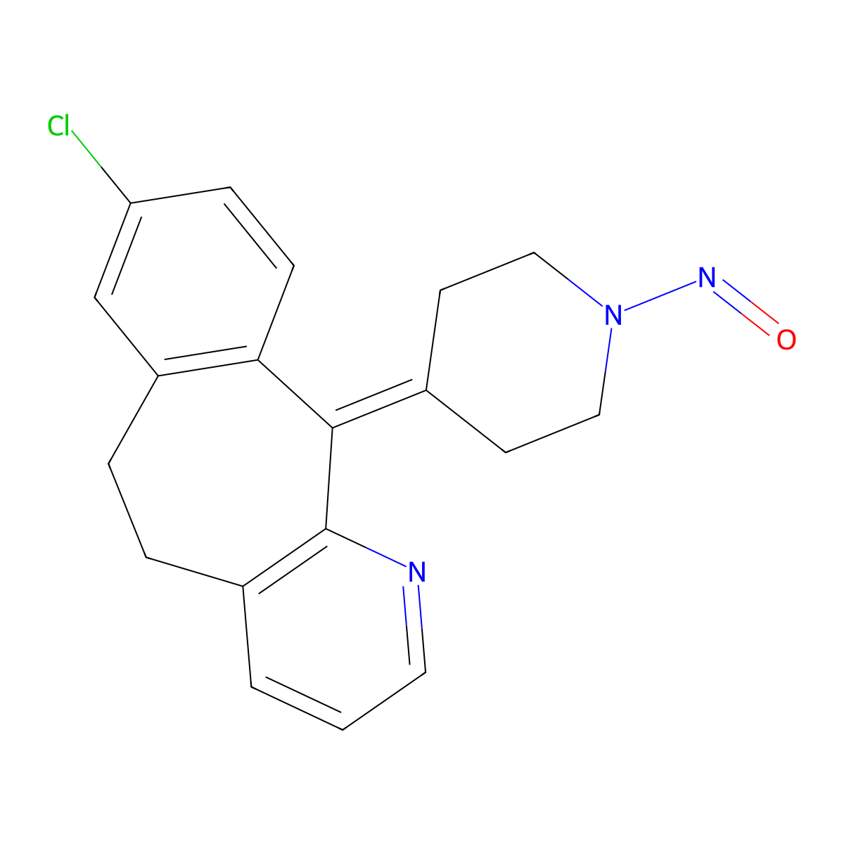 8-Chloro-11-(1-nitrosopiperidin-4-ylidene)-6,11-dihydro-5H-benzo(5,6)cyclohepta(1,2-b)pyridine molecular structure, CAS 1246819-22-6