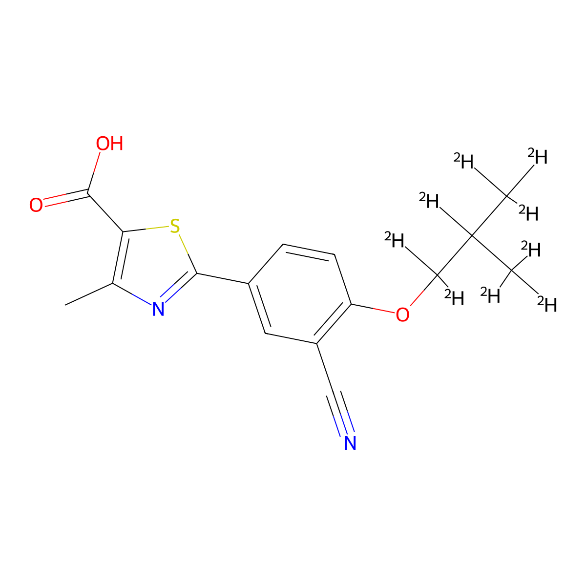 Febuxostat-d9 molecular structure, CAS 1246819-50-0