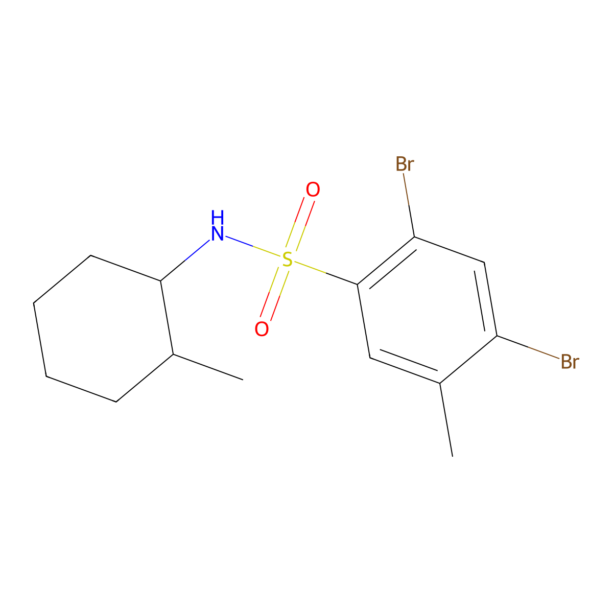[(2,4-Dibromo-5-methylphenyl)sulfonyl](2-methylcyclohexyl)amine molecular structure, CAS 1246821-00-0